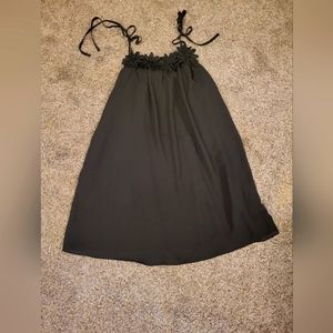 Spaghetti strap black slip dress